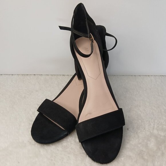 Women's Aldo Suede Low Block Heel Sandals Black Size 10 - Picture 4 of 10
